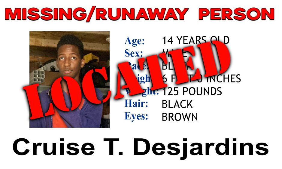 Cruise Desjardins has been located